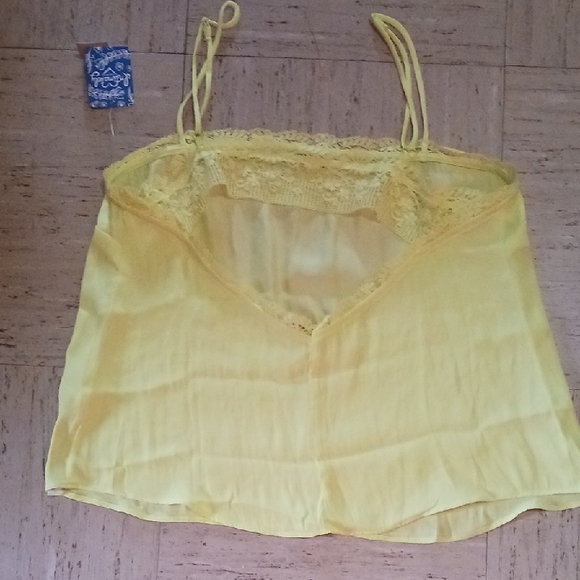 Free People Yellow Lace Trim Cami Top - Picture 4 of 6